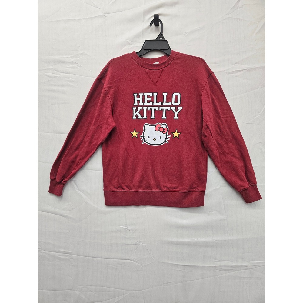 Sanrio Hello Kitty Graphic Sweatshirt Burgundy Red XXS‎ KTHK0F5G